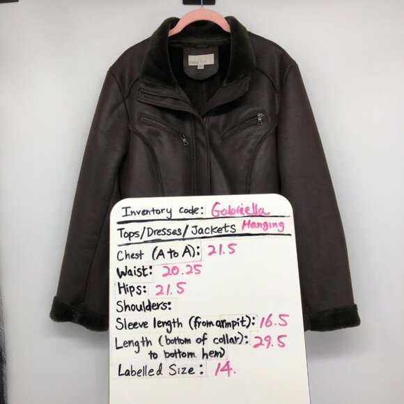 Cleo Brown Mouton Faux Suede Leather + Fur lined Marc-R Coat size  14 - Picture 16 of 16